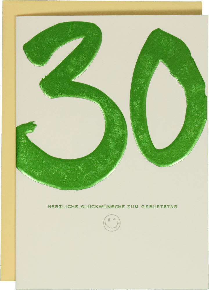 Glückwunschkarte Geburtstag: KalliGraphik Glückwünsche zum 30. Geburtstag