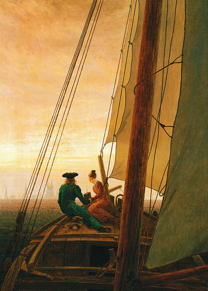 Kunstkarte Caspar David Friedrich "Auf dem Segler"
