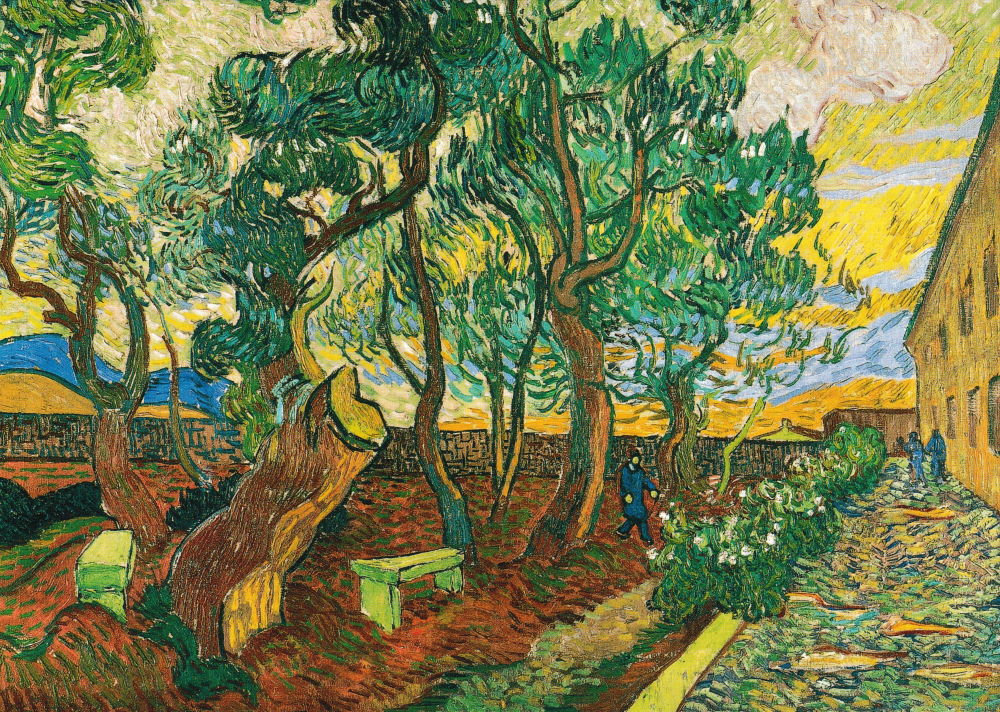 Kunstkarte Vincent van Gogh "Der Garten des Hospitals"