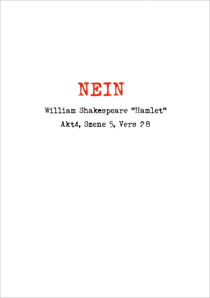 Postkarte "NEIN - William Shakespaere 'Hamlet'"