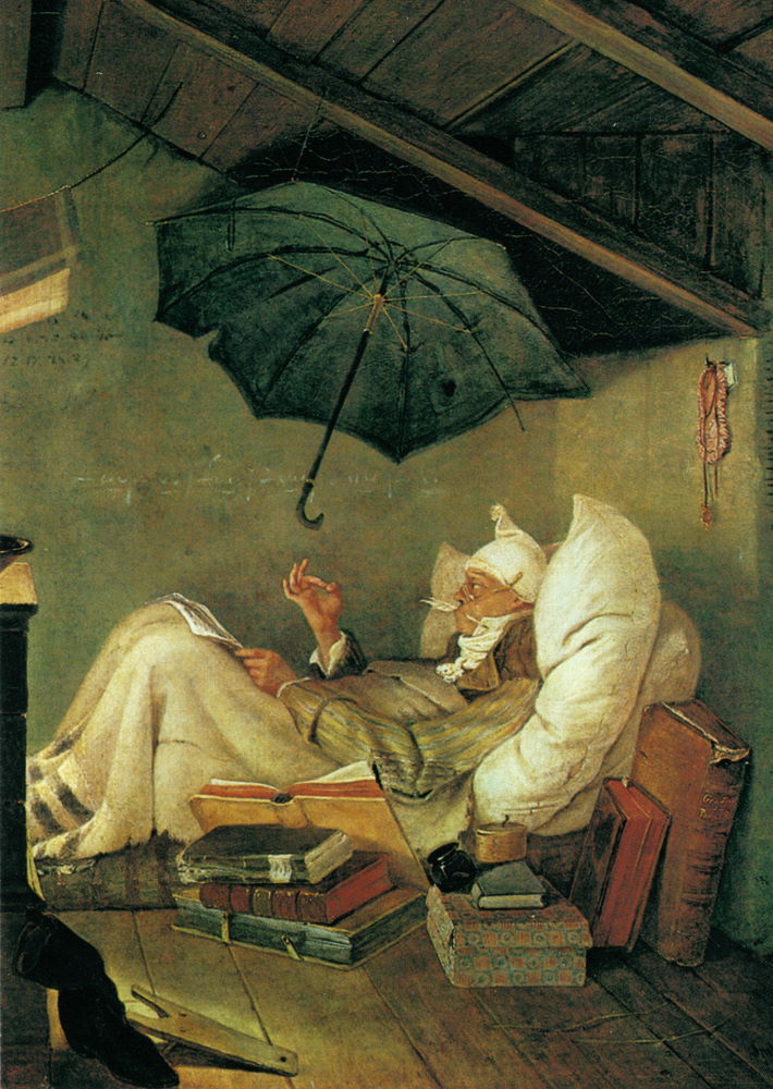 Kunstkarte Carl Spitzweg Der Arme Poet Ausschnitt Kunstkarte Carl Spitzweg Der Arme Poet Ausschnitt