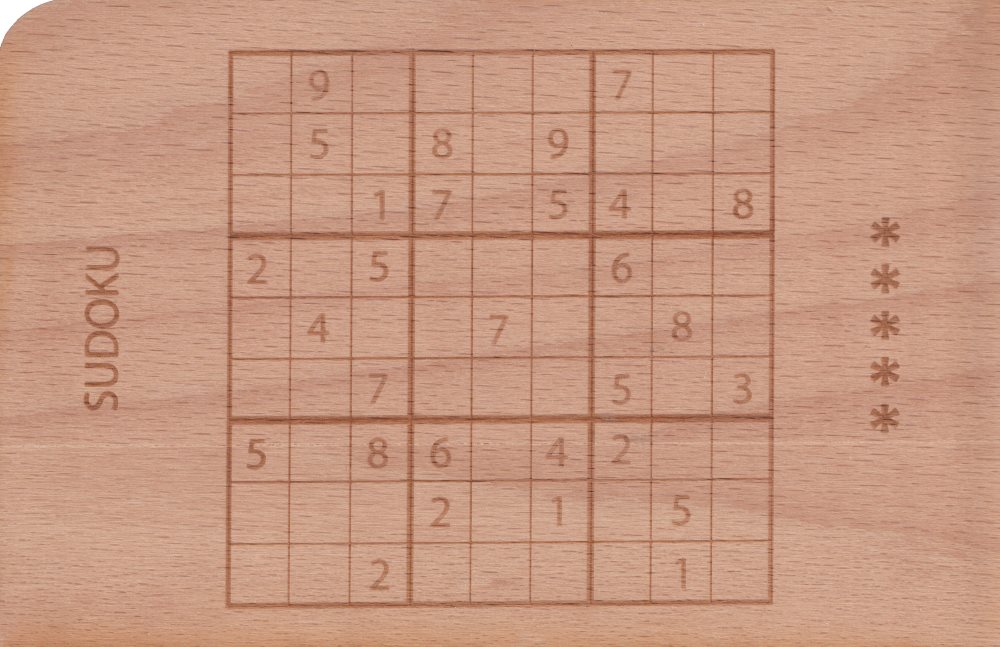 Holzpostkarte "Sudoku"