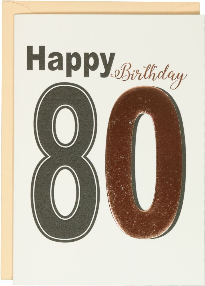Glückwunschkarte Geburtstag: Donna May Happy Birthday - Zum Achtzigsten!