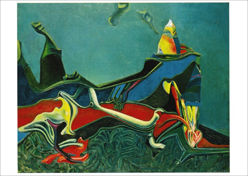 Kunstkarte Max Ernst "Landschaft mit keimendem Korn"