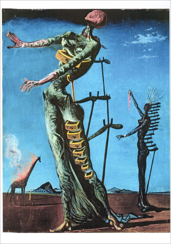 Kunstkarte Salvador Dalí "Brennende Giraffe"
