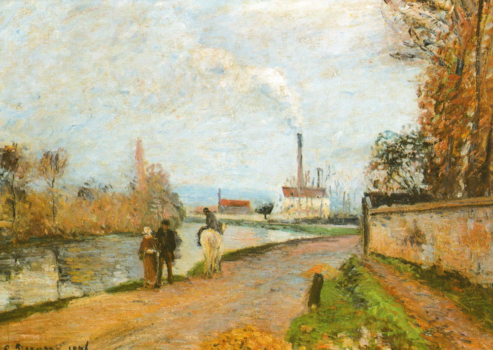 Kunstkarte Camille Pissarro "Die Oise bei Pontoise"