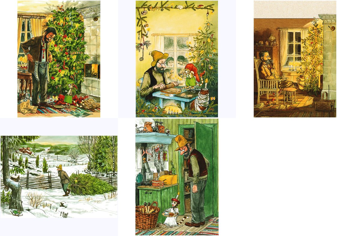 Postkarte "Pettersson und Findus Christbaum holen mit"