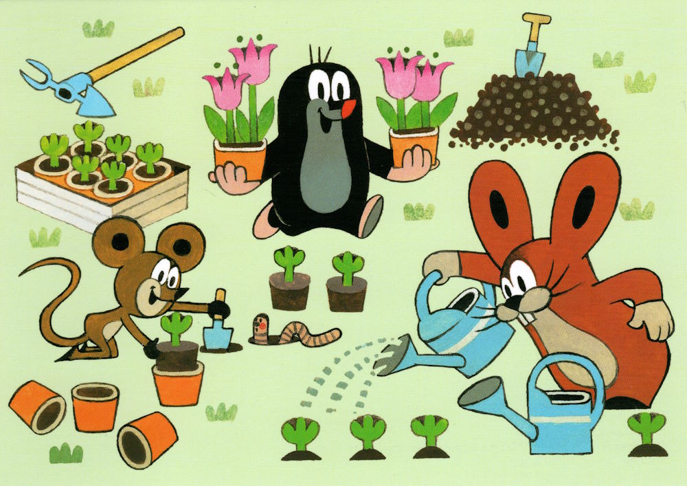 10er-Set Postkarten „Der Kleine Maulwurf“ – Motiv: MW Malt Birne, Kindermotive, A6, Lustig & Nostalgisch