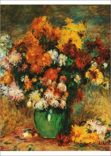 Kunstkarte Pierre Auguste Renoir "Vase mit Chrysanthemen"