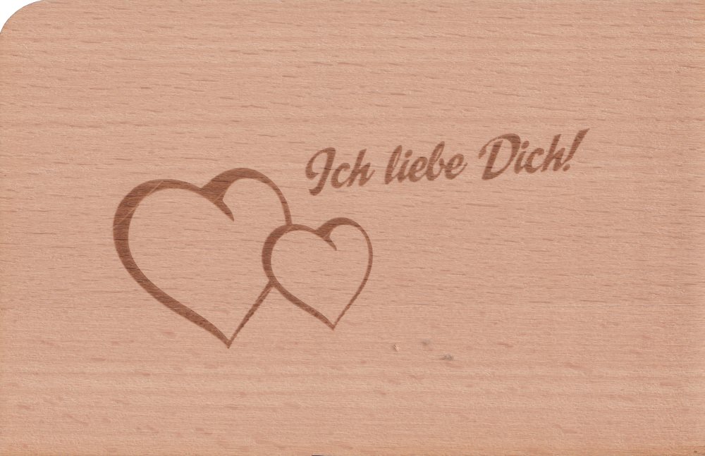 Holzpostkarte "Ich liebe Dich!"