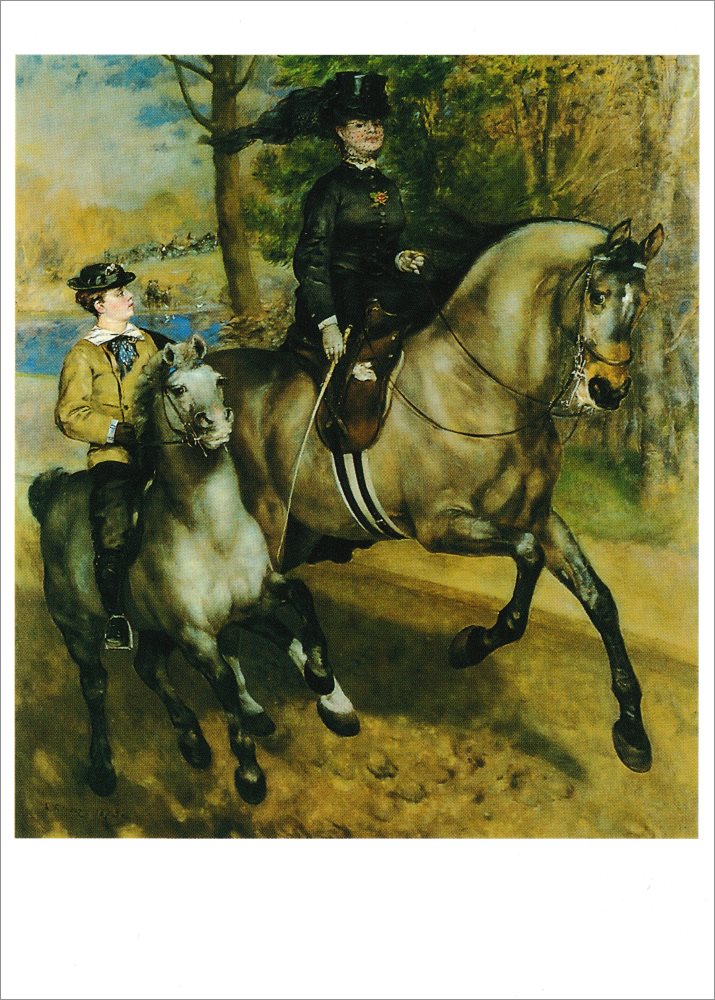 Kunstkarte Pierre Auguste Renoir "Reiterinnen im Bois de Boulogne"