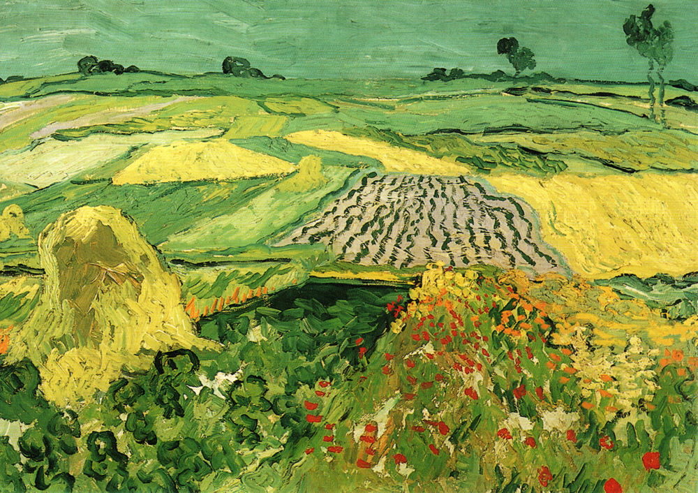 Kunstkarte Vincent van Gogh "Die Ebene bei Auvers"