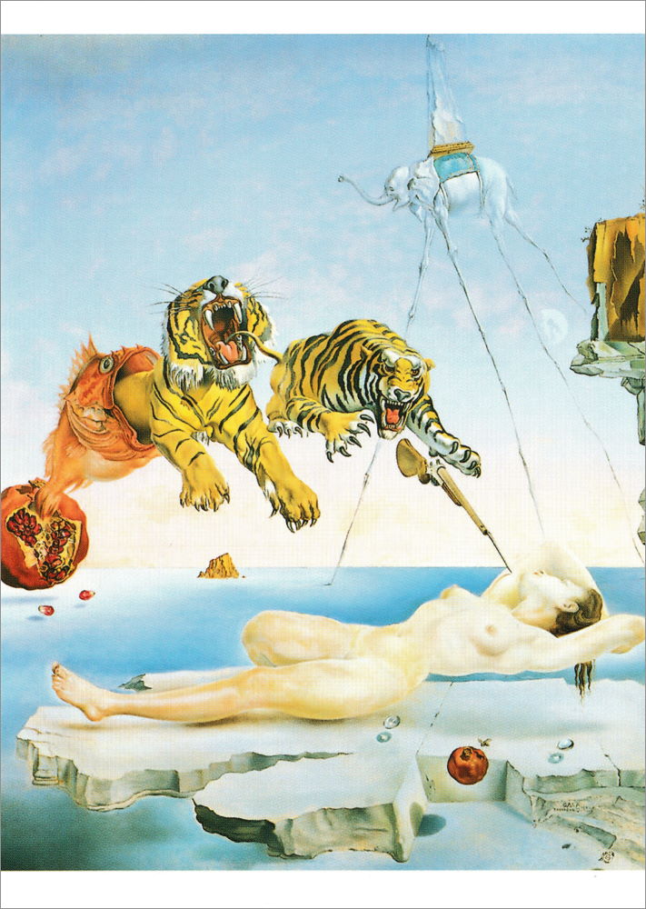 Kunstkarte Salvador Dalí "Traum, verursacht durch den Flug einer Biene"