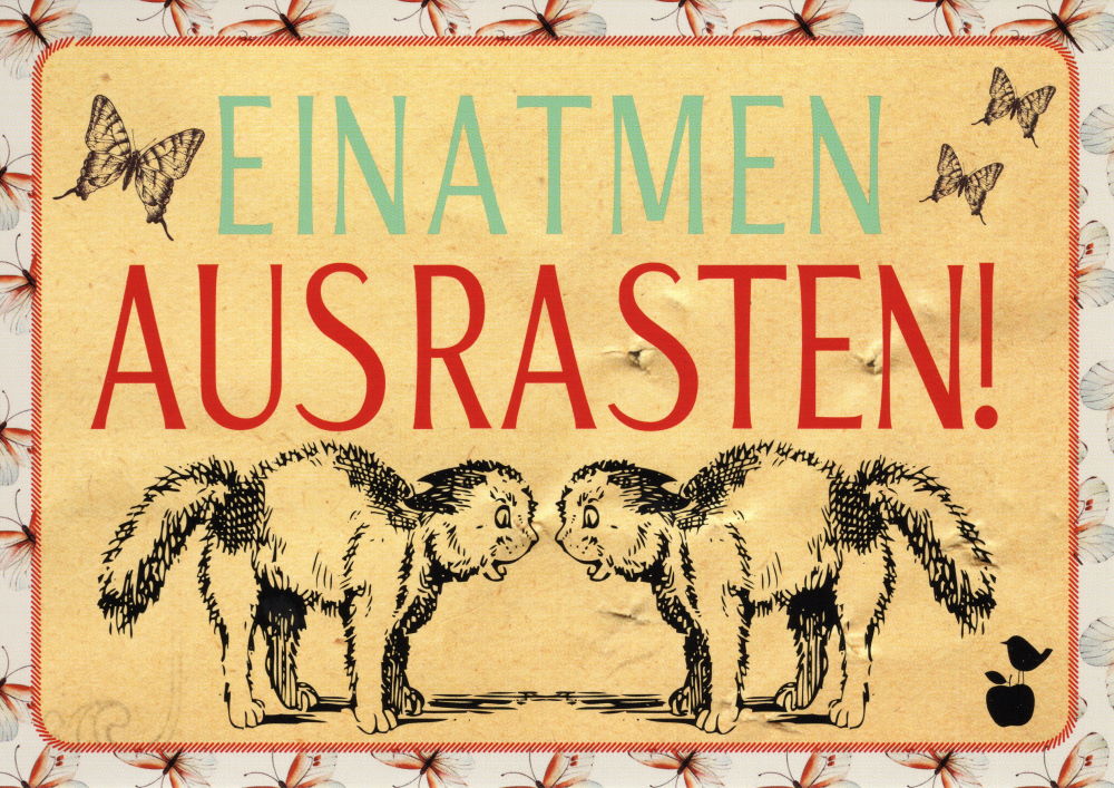 Postkarte Sprüche & Humor "Einatmen. Ausrasten!"
