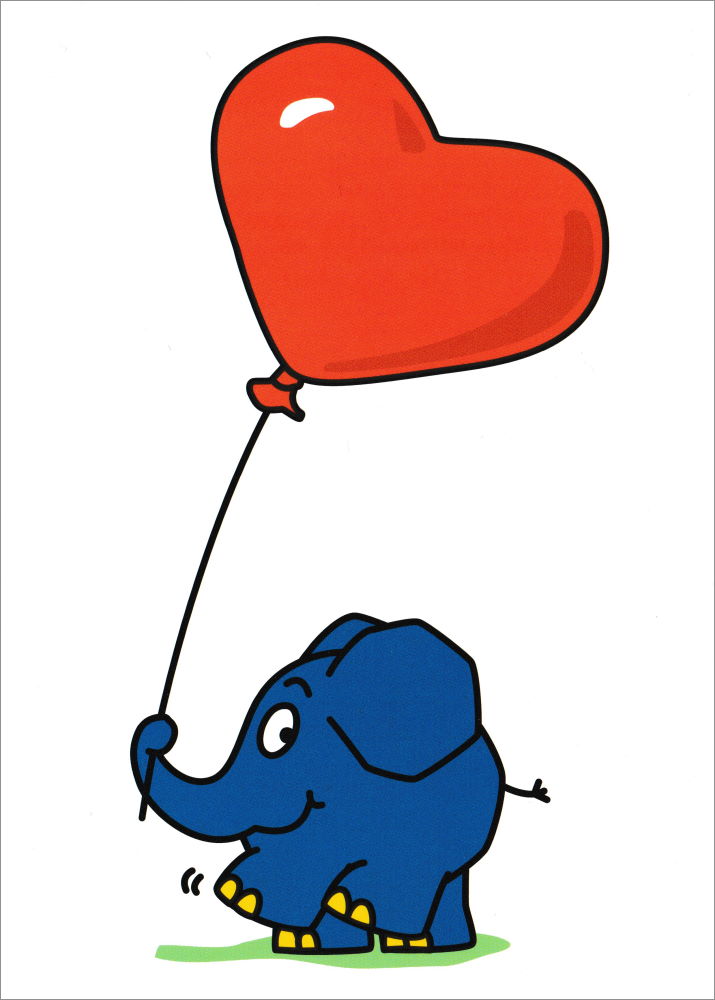 Postkarte "Sendung mit der Maus: Herz-Luftballon"