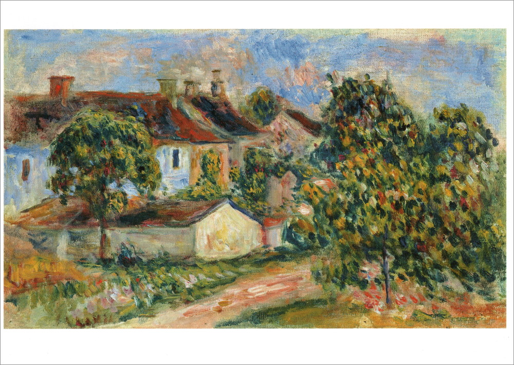 Kunstkarte Pierre Auguste Renoir "Dorfhäuser, rote Dächer (Essoyes)"