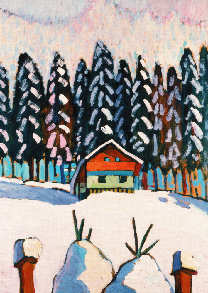 Kunstkarte Gabriele Münter "Tannen im Winter"