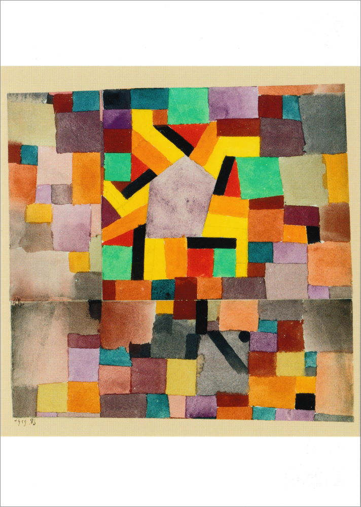 Kunstkarte Paul Klee "Mit violettem Fünfeck"