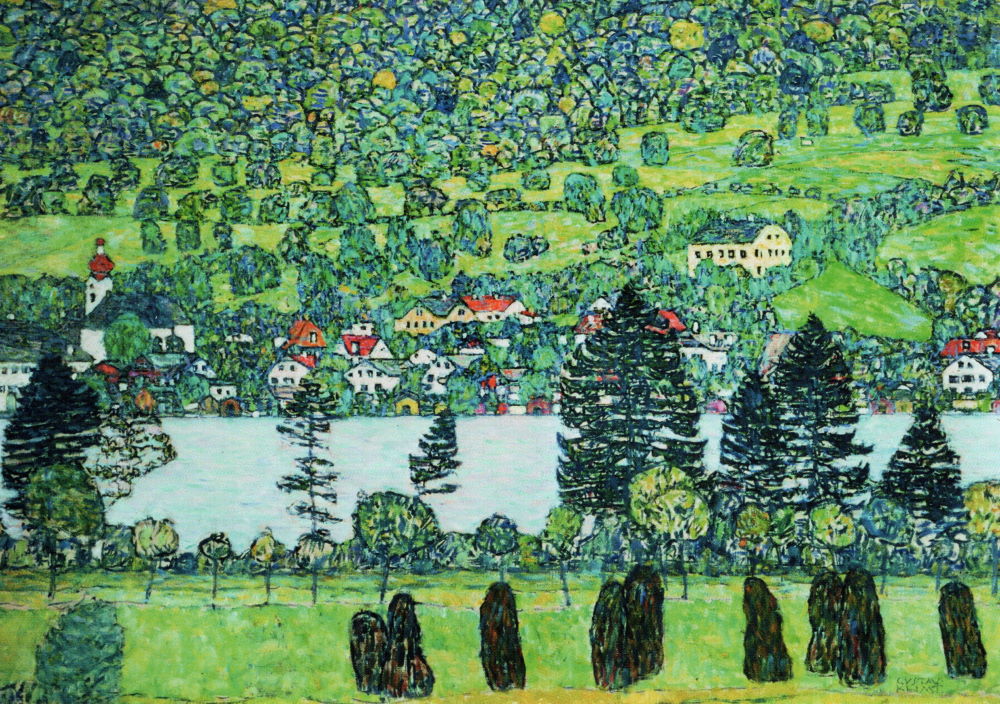 Kunstkarte Gustav Klimt "Waldabhang in Unterach am Attersee"