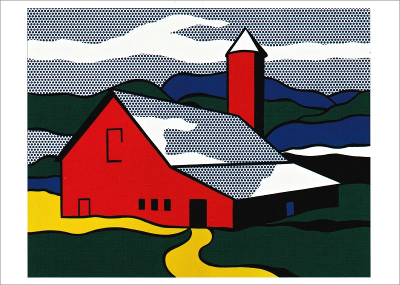 Kunstkarte Roy Lichtenstein "Red Barn II"