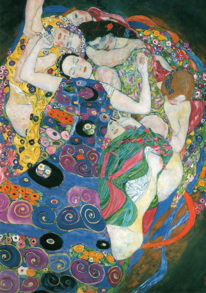 Kunstkarte Gustav Klimt "Die Jungfrau (Ausschnitt)"
